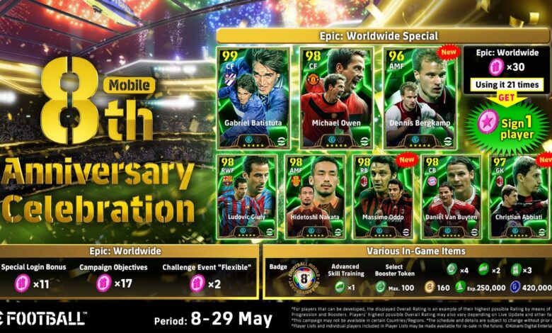 بمناسبة-الذكرى-الثامنة-لإطلاق-efootball-mobile-كونامي-تهدي-لاعبيها-جوائز-قيمة-–-العاب-–-يلا-لايف-–-يلا-لايف